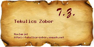 Tekulics Zobor névjegykártya